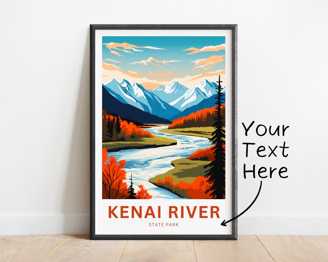 Personalized Kenai River Alaska Fall Foliage Custom Text Poster