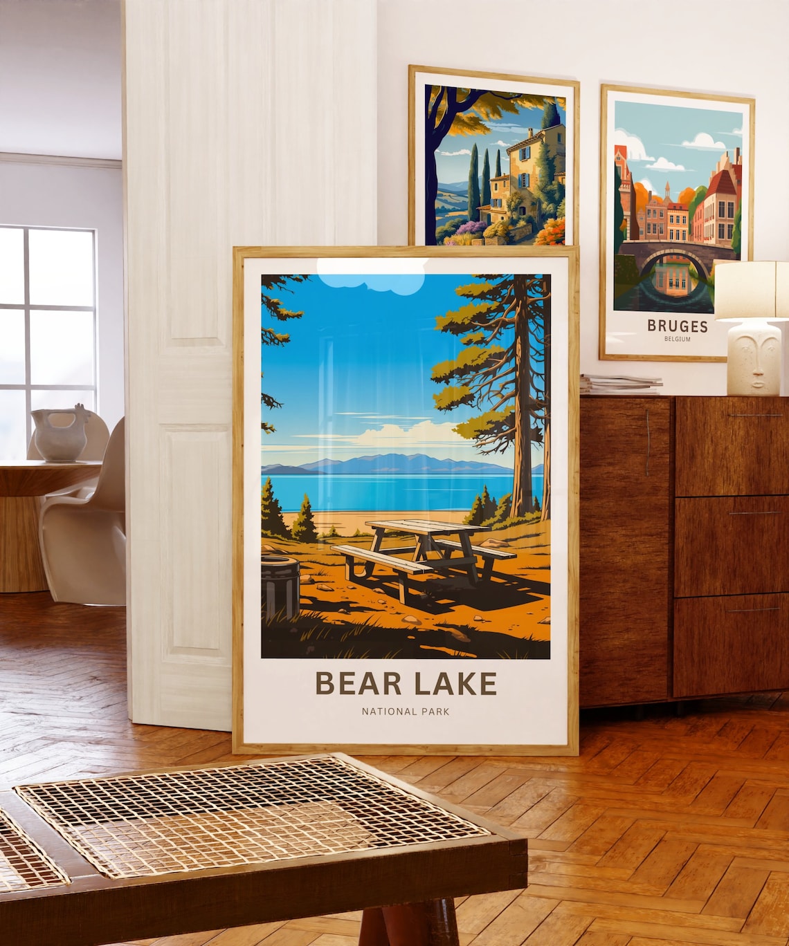 Bear Lake National Park Sunny Picnic Shore Blue Water Travel Poster - Image 5