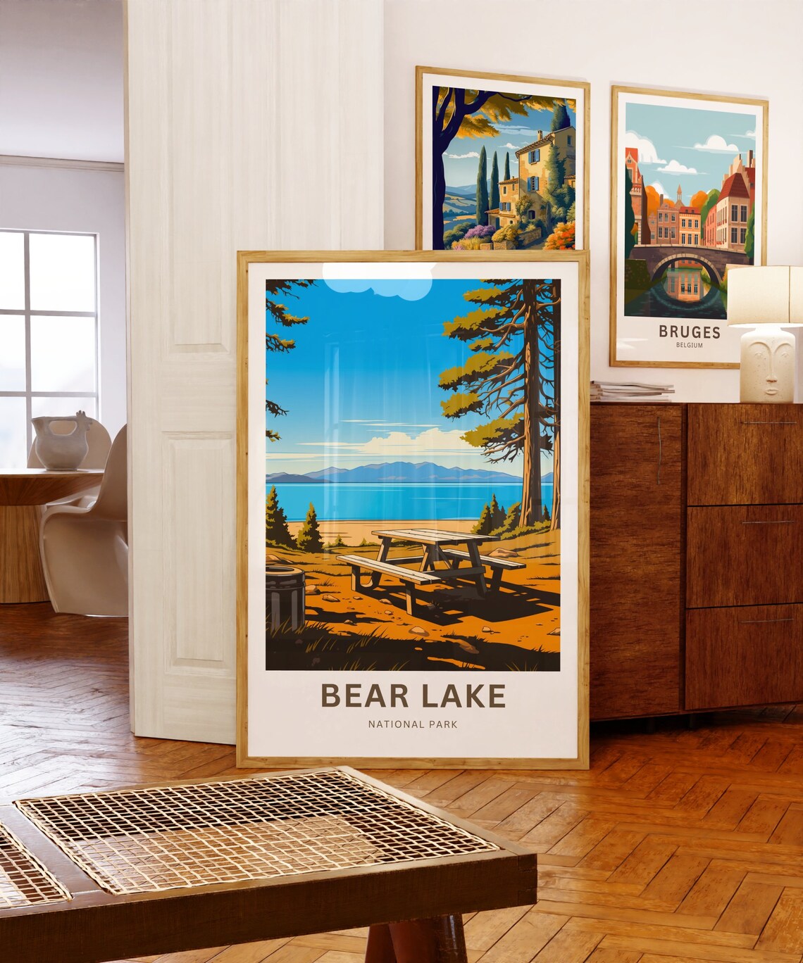 Personalized Bear Lake National Park Picnic Lakeside Scene Poster - Image 5