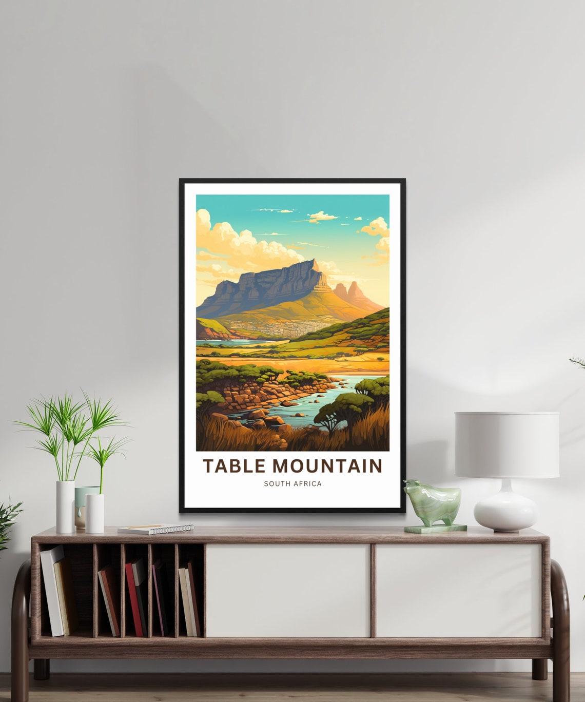 Personalized Table Mountain Print Table Mountain Poster South Africa Wall Art Framed Present Gift South Africa Present - Image 2