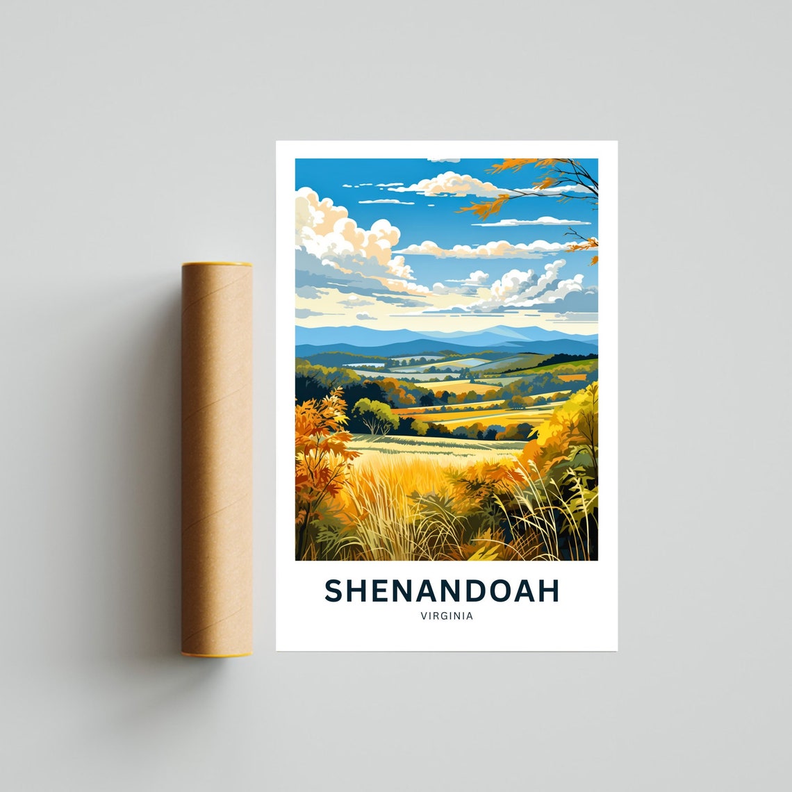 Shenandoah Virginia Autumn Valley Blue Ridge Mountains Travel Poster - Image 4