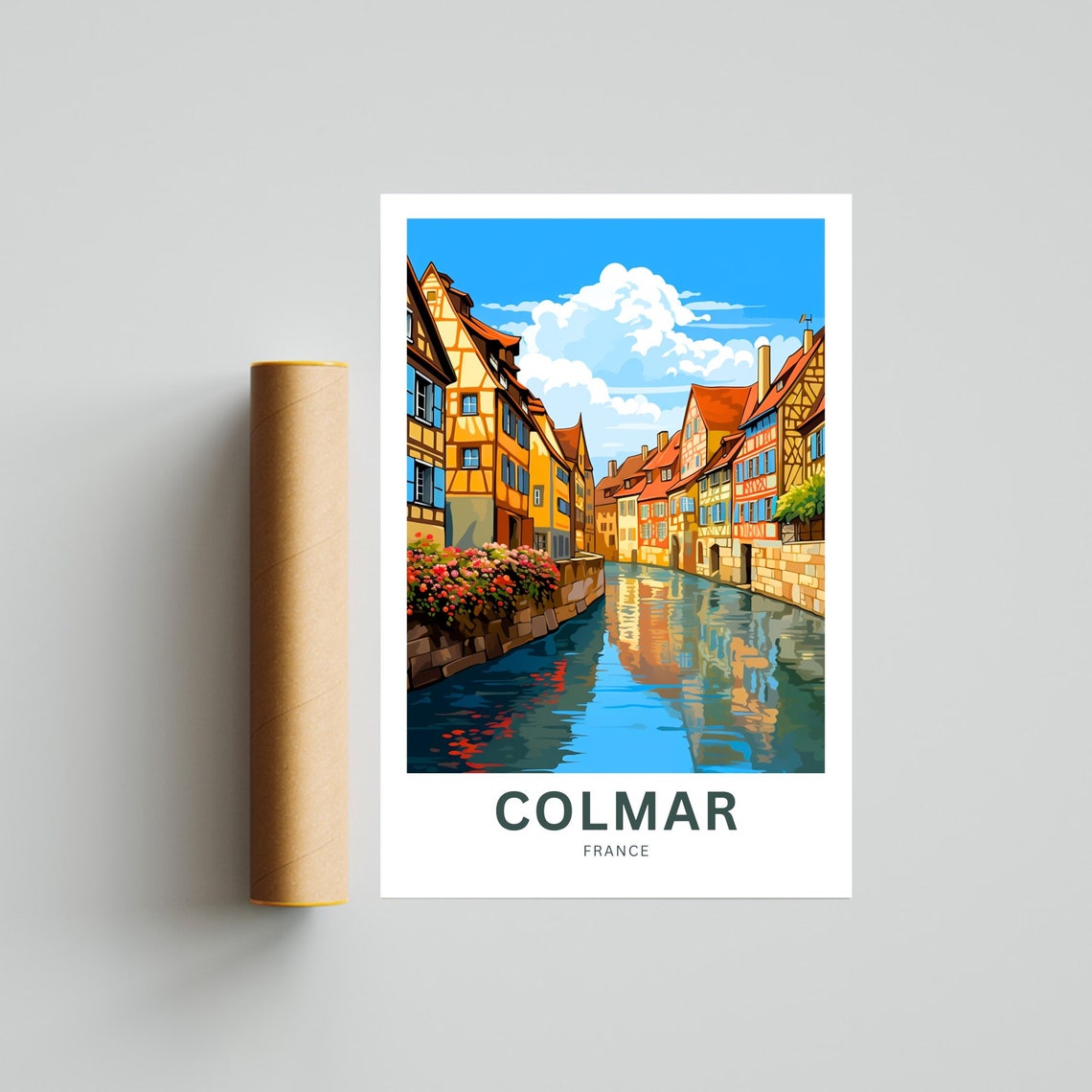Personalized Colmar France Canal Half Timbered Houses Travel Poster - Image 4