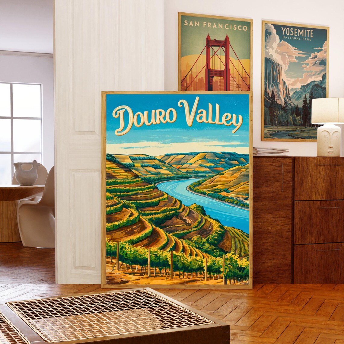 Douro Valley Portugal Retro Wine Region Poster Terraced River Valley - Image 5