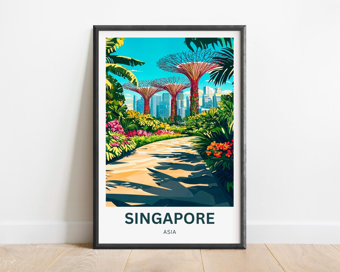 Singapore Supertree Grove at Gardens by the Bay Travel Art Poster