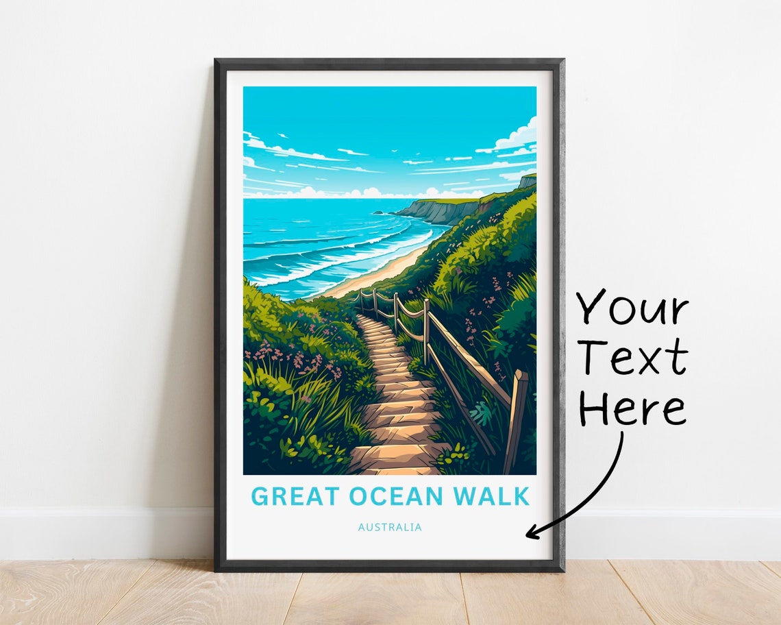 Great Ocean Walk Australia Stone Steps Ocean View Travel Poster