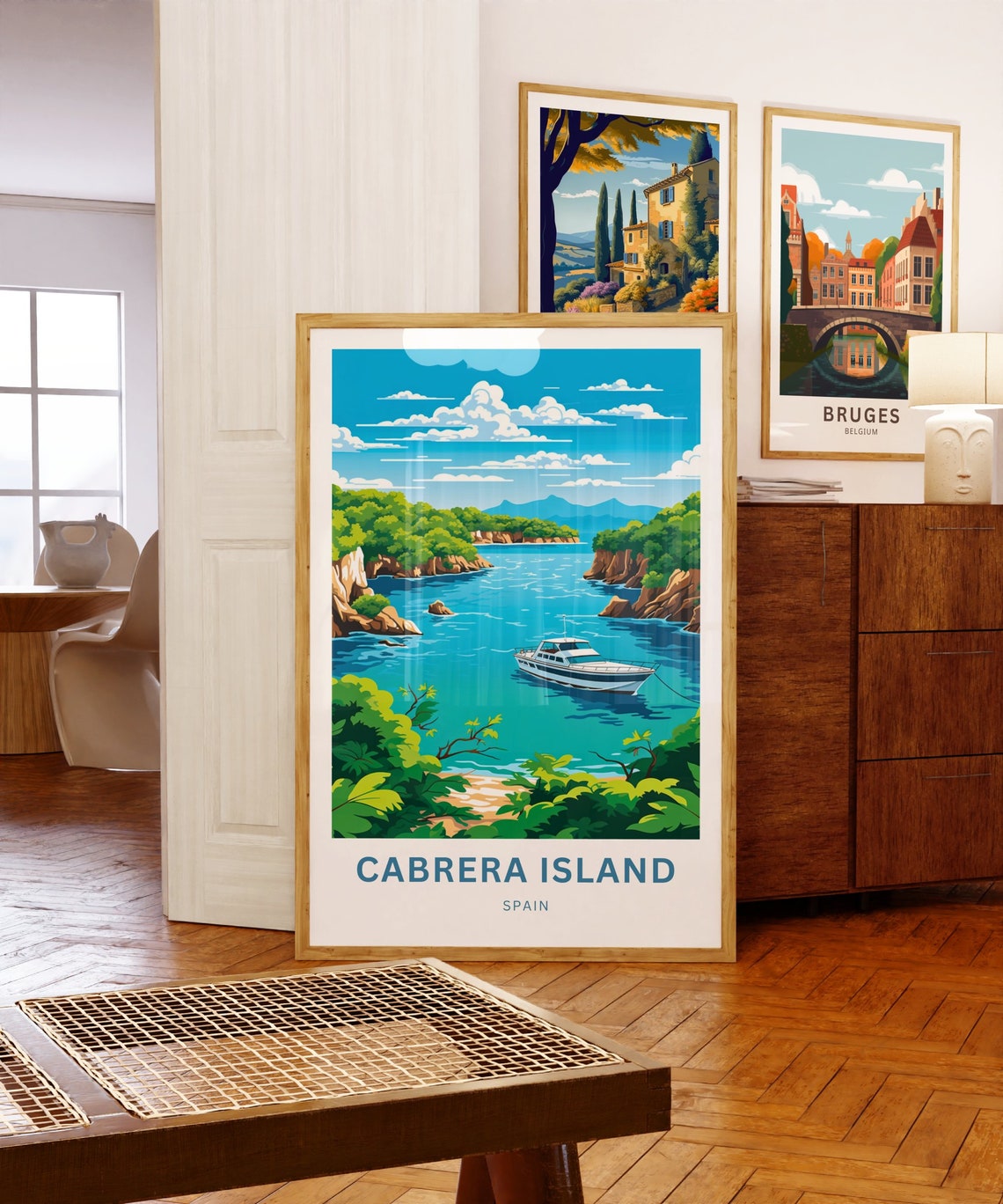 Personalized Cabrera Island Spain Yacht Cove Sailboat Travel Poster - Image 5