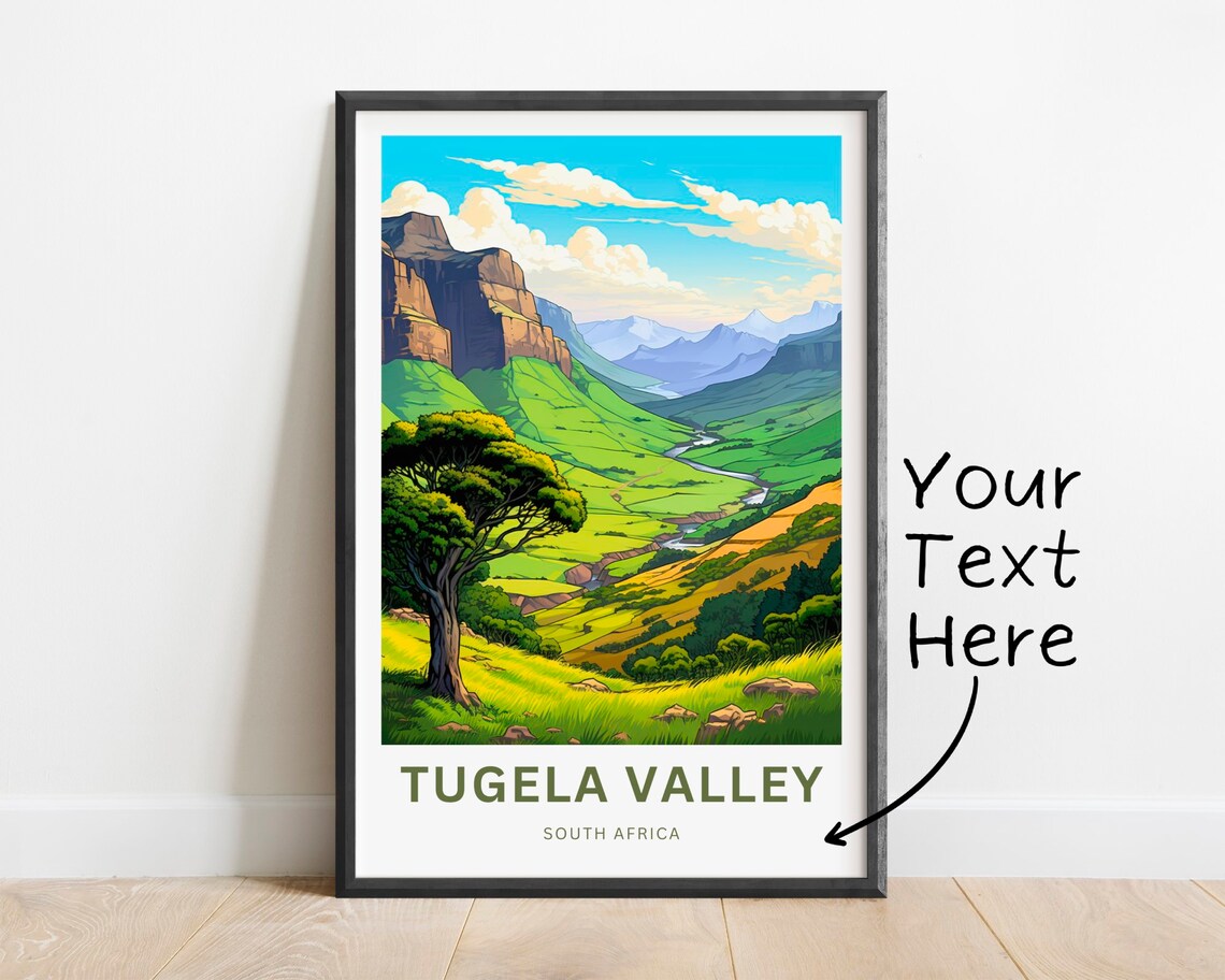 Tugela Valley South Africa Escarpment River Valley Travel Poster