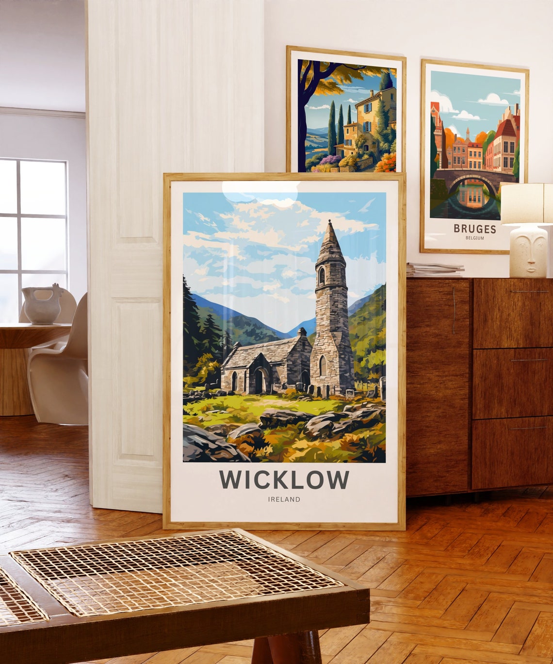 Wicklow Ireland Ancient Round Tower Church Ruins Mountain Poster - Image 5