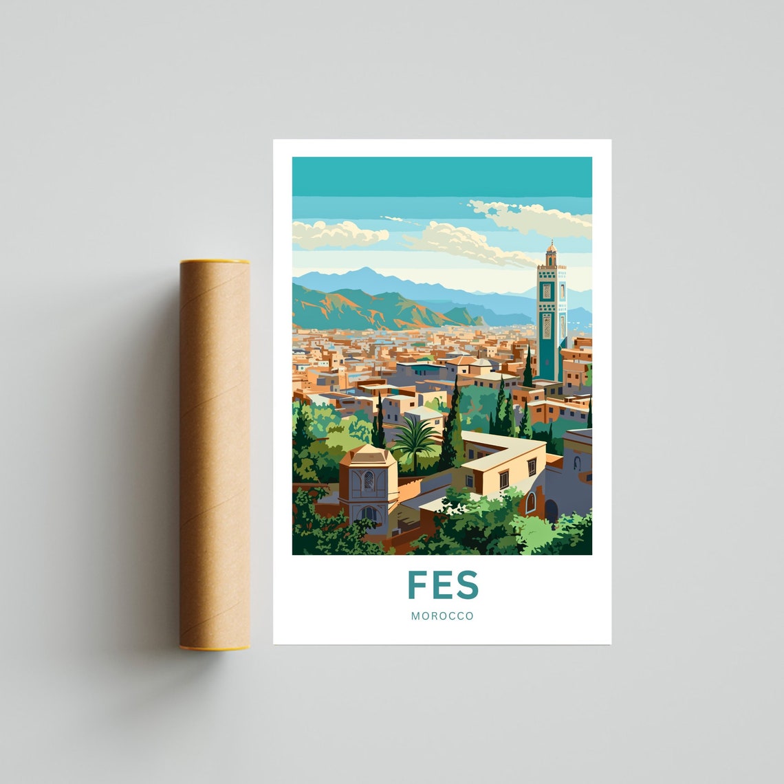 Fes Travel Print Fes Poster Morocco Wall Art Framed Present Gift Morocco Present - Image 4