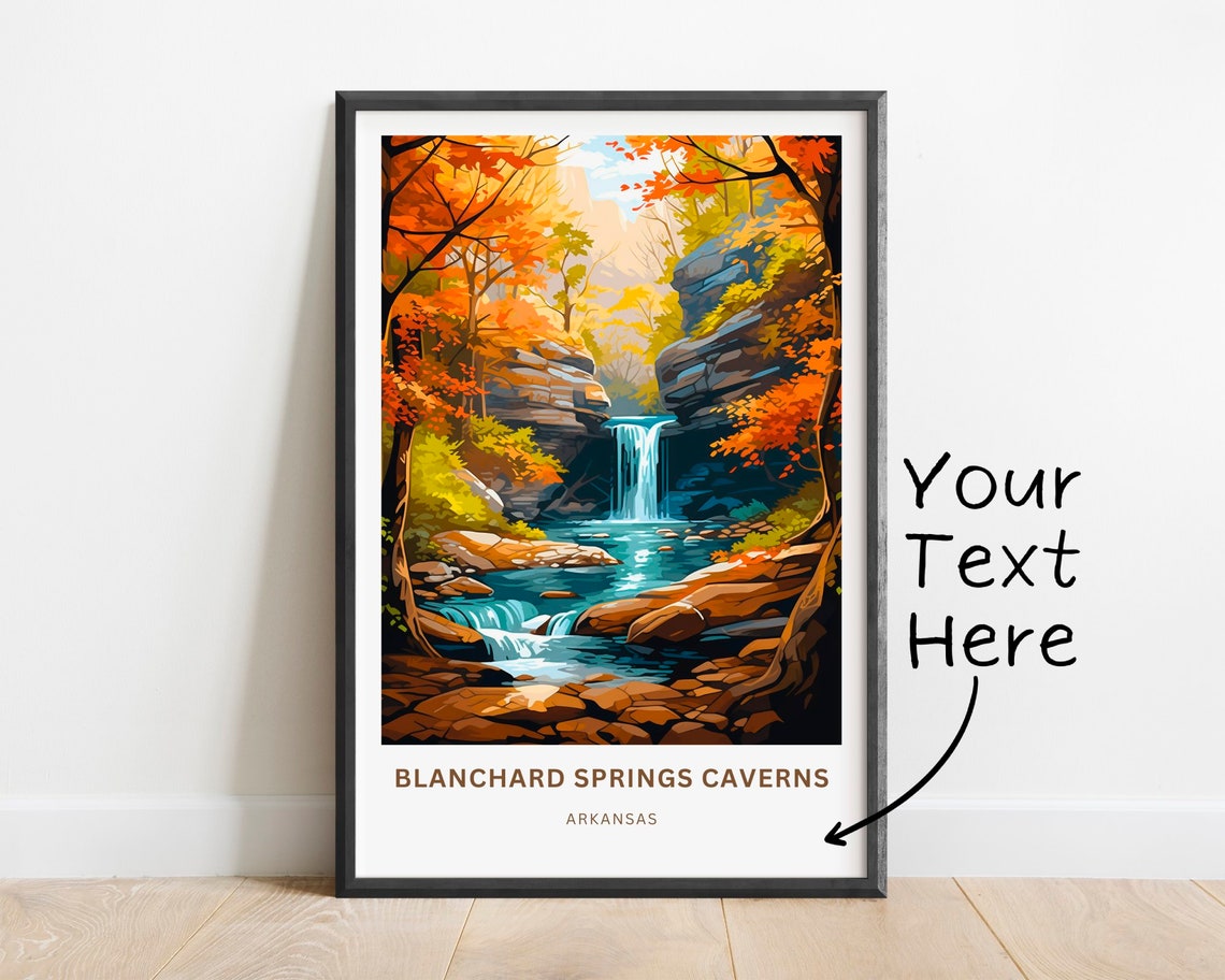 Personalized Blanchard Springs Caverns Arkansas Waterfall Poster