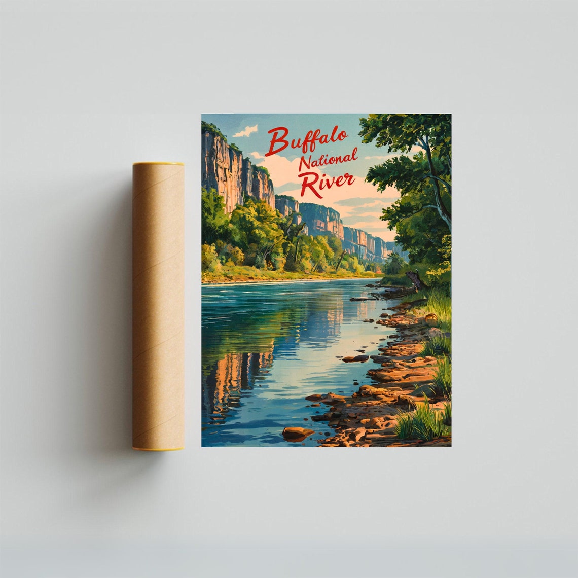 Buffalo River Vintage Travel Poster Buffalo River Print Arkansas Wall Art Framed Gift Arkansas Present - Image 4