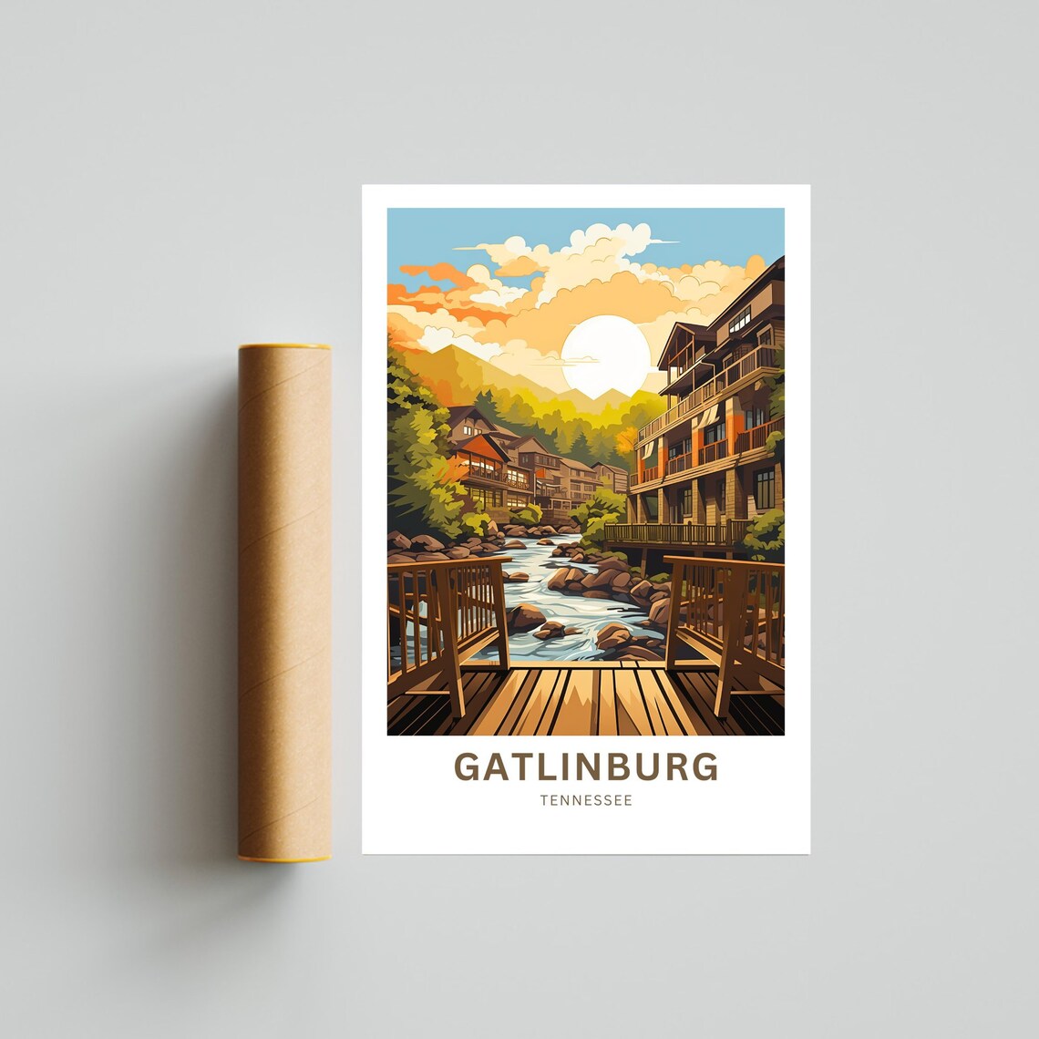 Personalized Gatlinburg Travel Poster, Tennessee Wall Art - Image 4