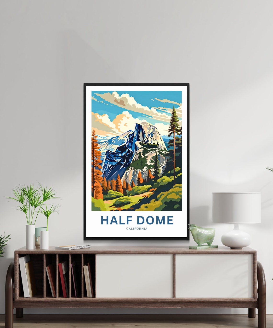 Half Dome California Granite Cliffs Custom Text Travel Poster - Image 2