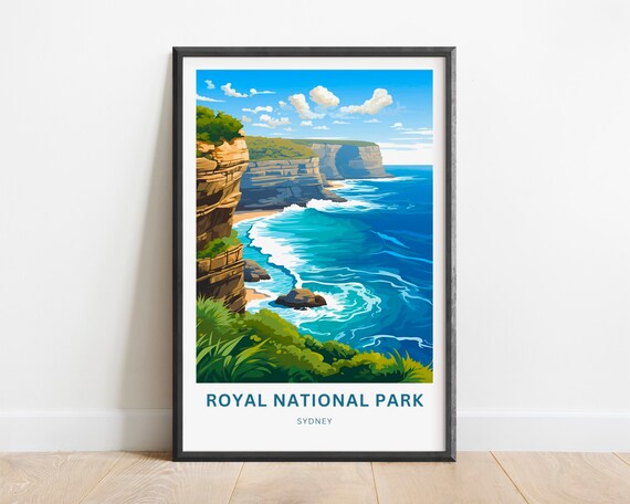 Royal National Park Sydney Coastal Cliffs Ocean Travel Poster