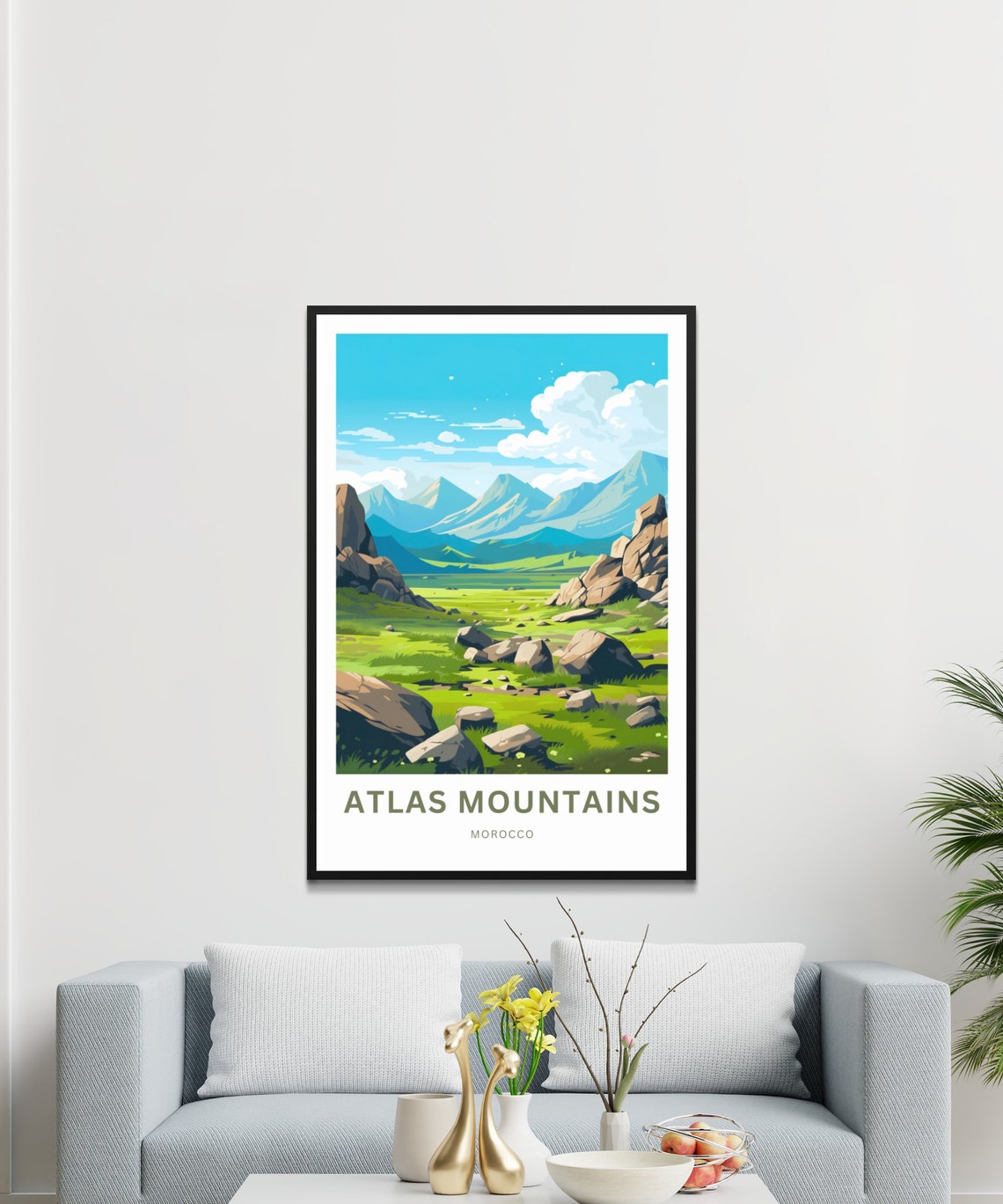 Atlas Mountains Morocco Personalized Rocky Green Valley Poster - Image 3