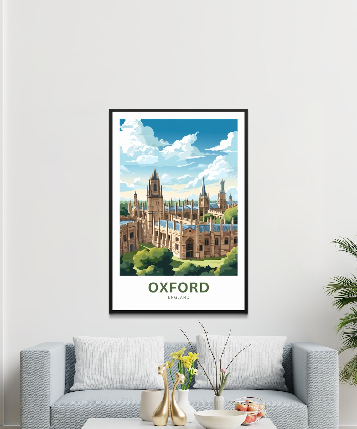 Oxford England Historic College Buildings Spires Travel Poster - Image 3