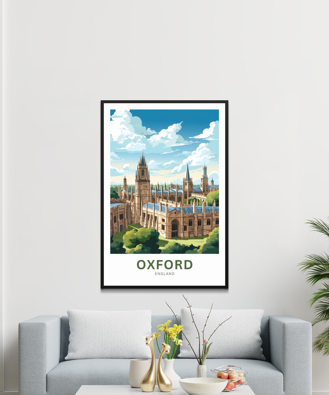 Oxford University Spires Historic Colleges England Travel Poster - Image 3
