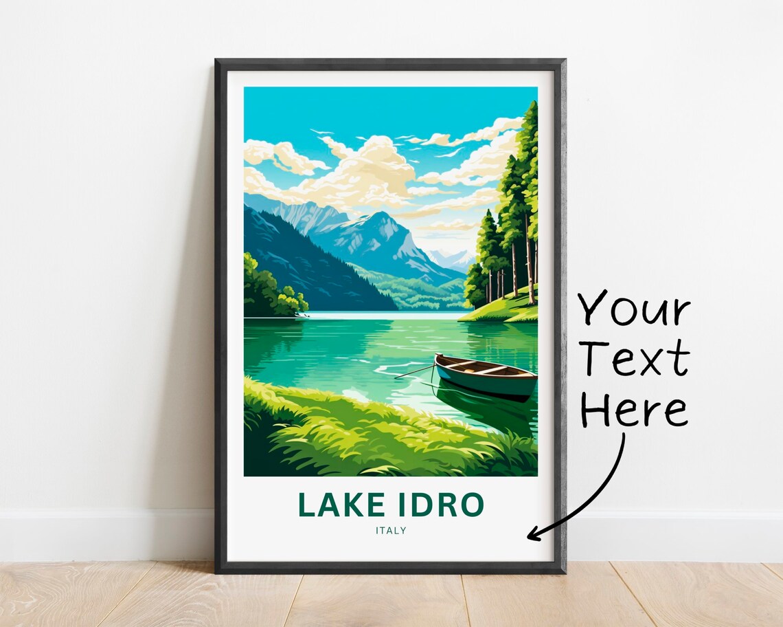 Lake Idro Pine Forest Tranquil Alpine Mountain Lake Italy Poster