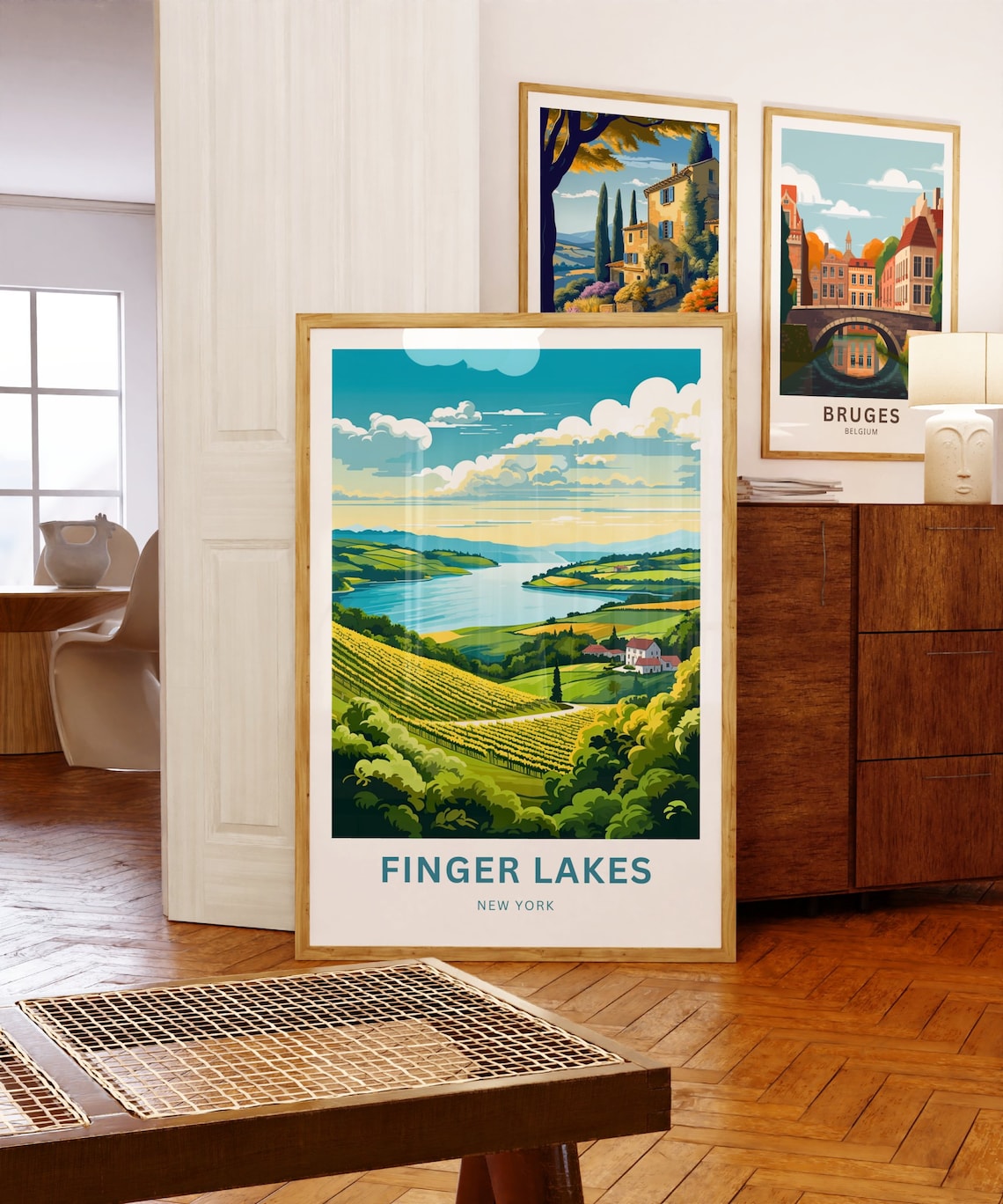 Finger Lakes New York Lake Vineyard Valley Vintage Travel Poster - Image 5