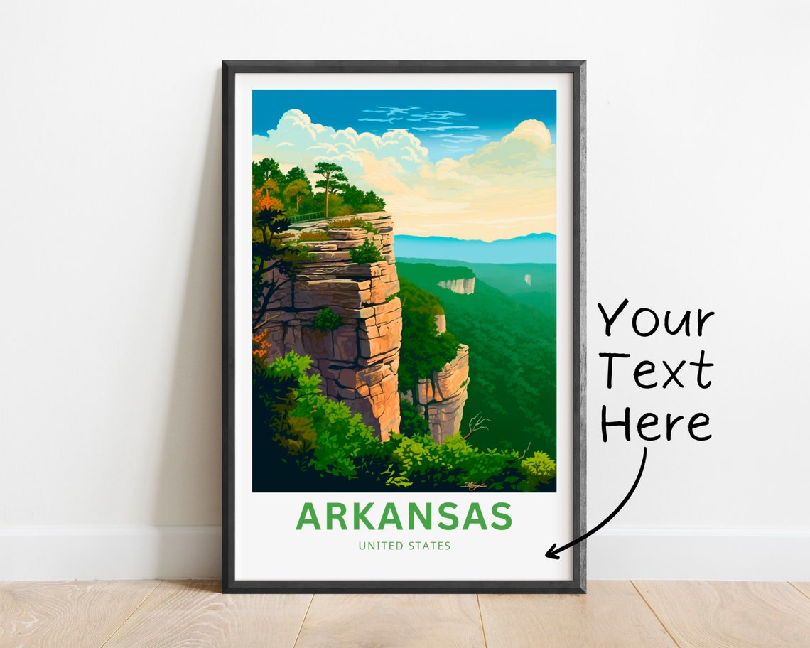 Personalized Arkansas Ozark Cliff Forest Valley Travel Poster