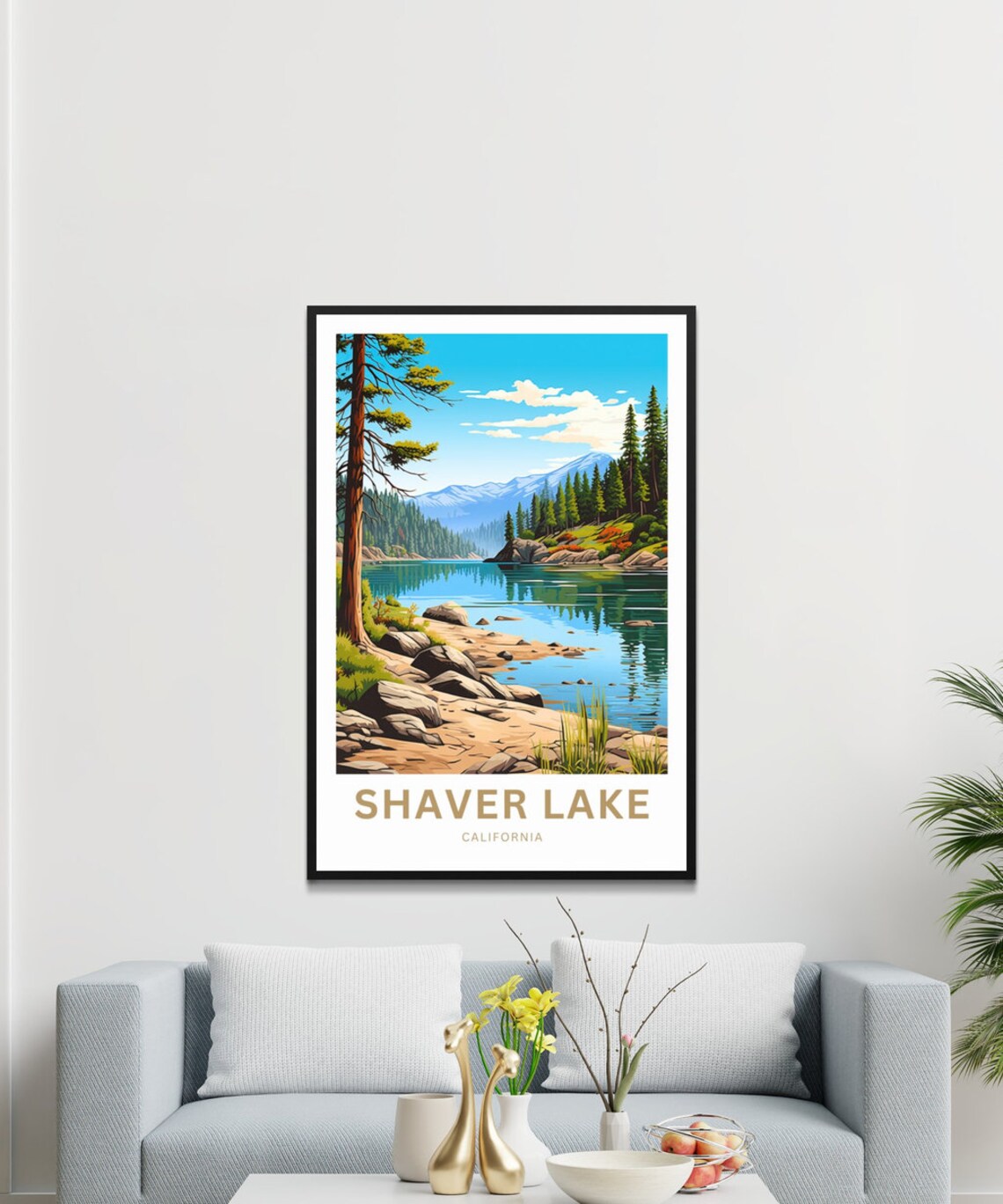 Shaver Lake Travel Poster, California Wall Art - Image 3