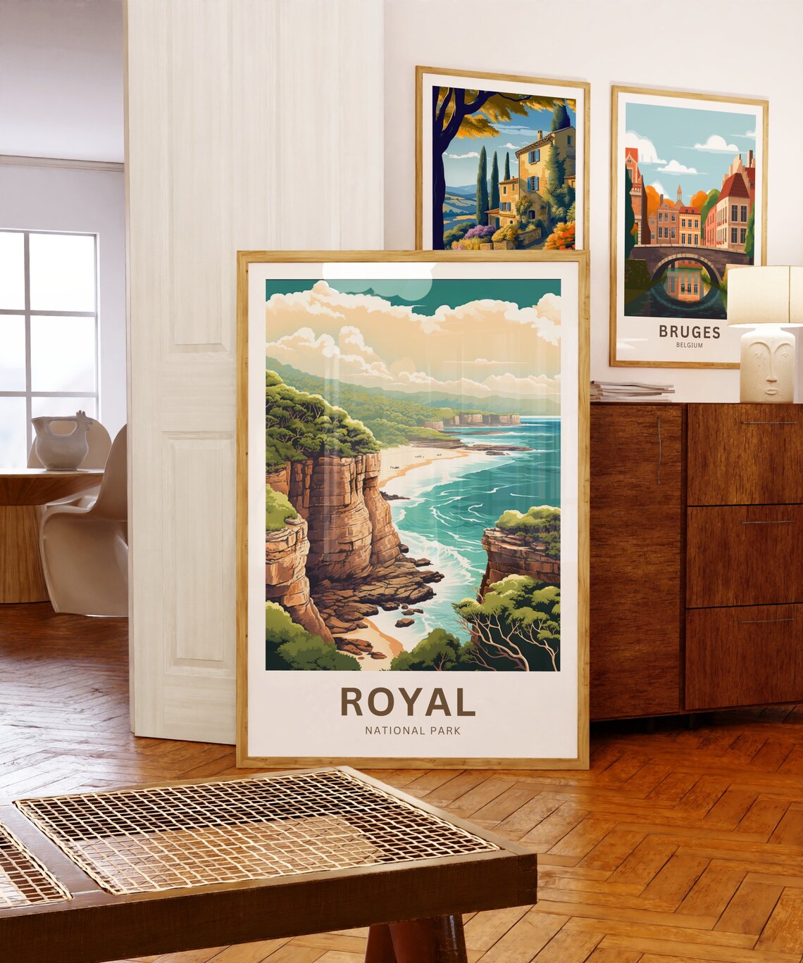 Royal National Park Coastal Cliffs Beach Vintage Travel Poster - Image 5