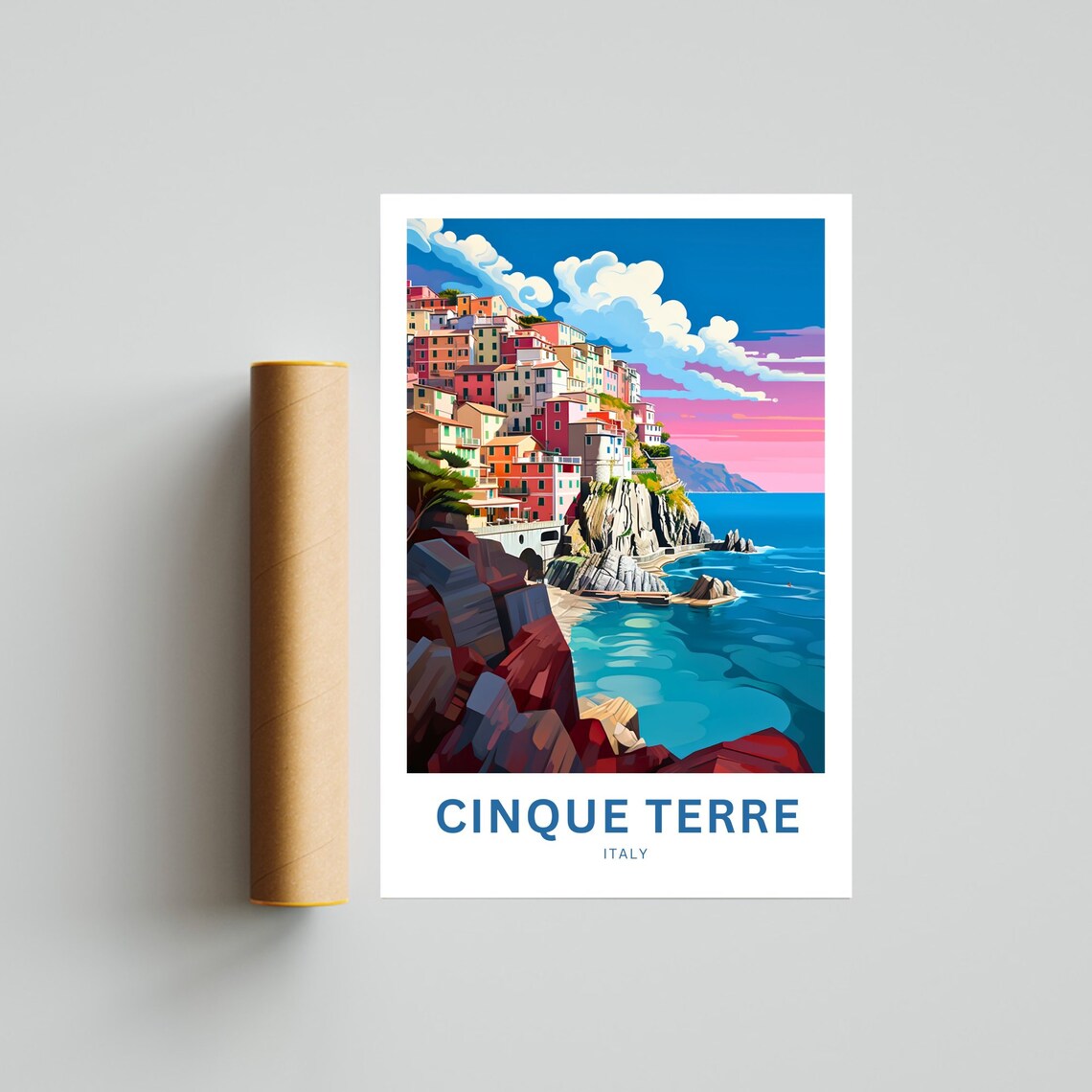 Cinque Terre Italy Colorful Cliffside Coastal Village Travel Poster - Image 4
