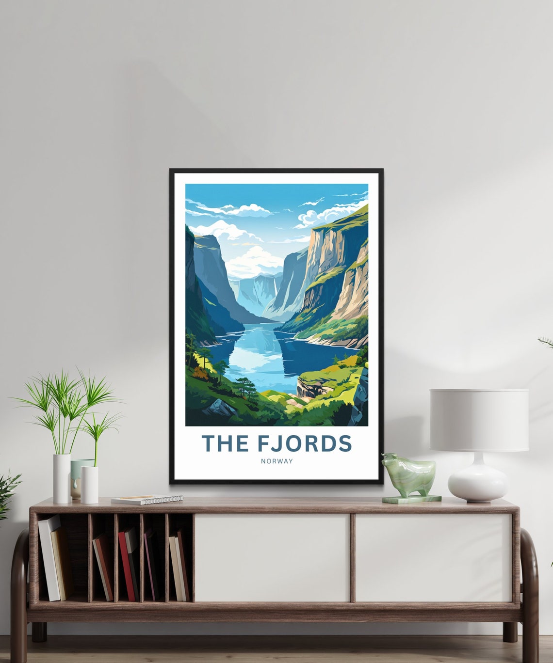 Personalized The Fjords Norway Steep Valley Waterfall Gift Poster - Image 2