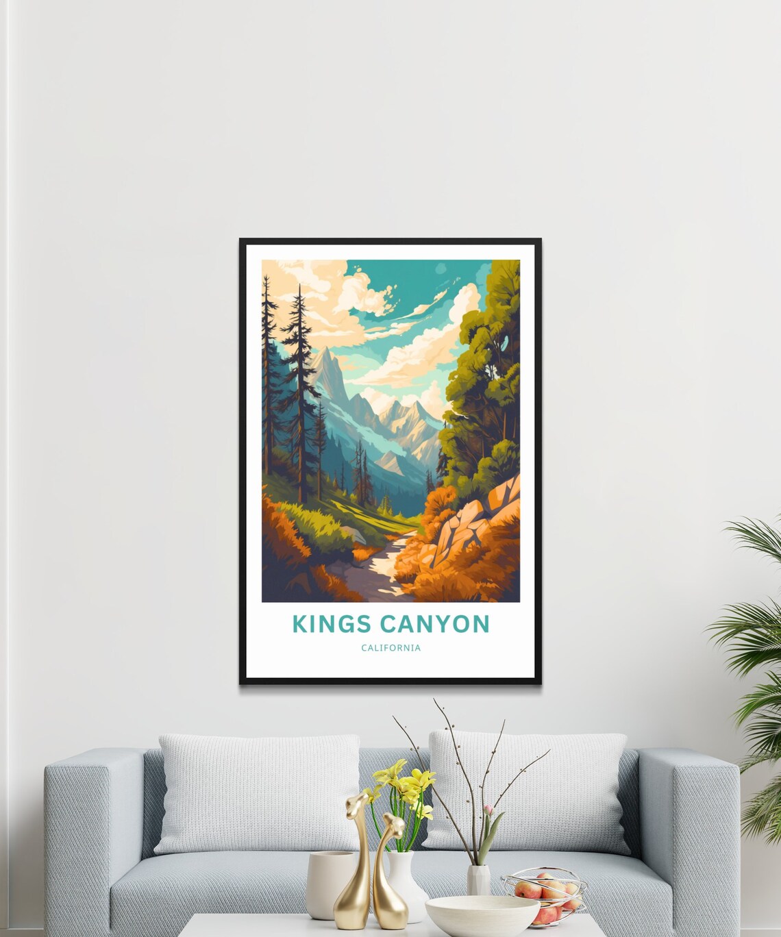 Kings Canyon California Alpine Mountain Trail Retro Travel Poster - Image 3