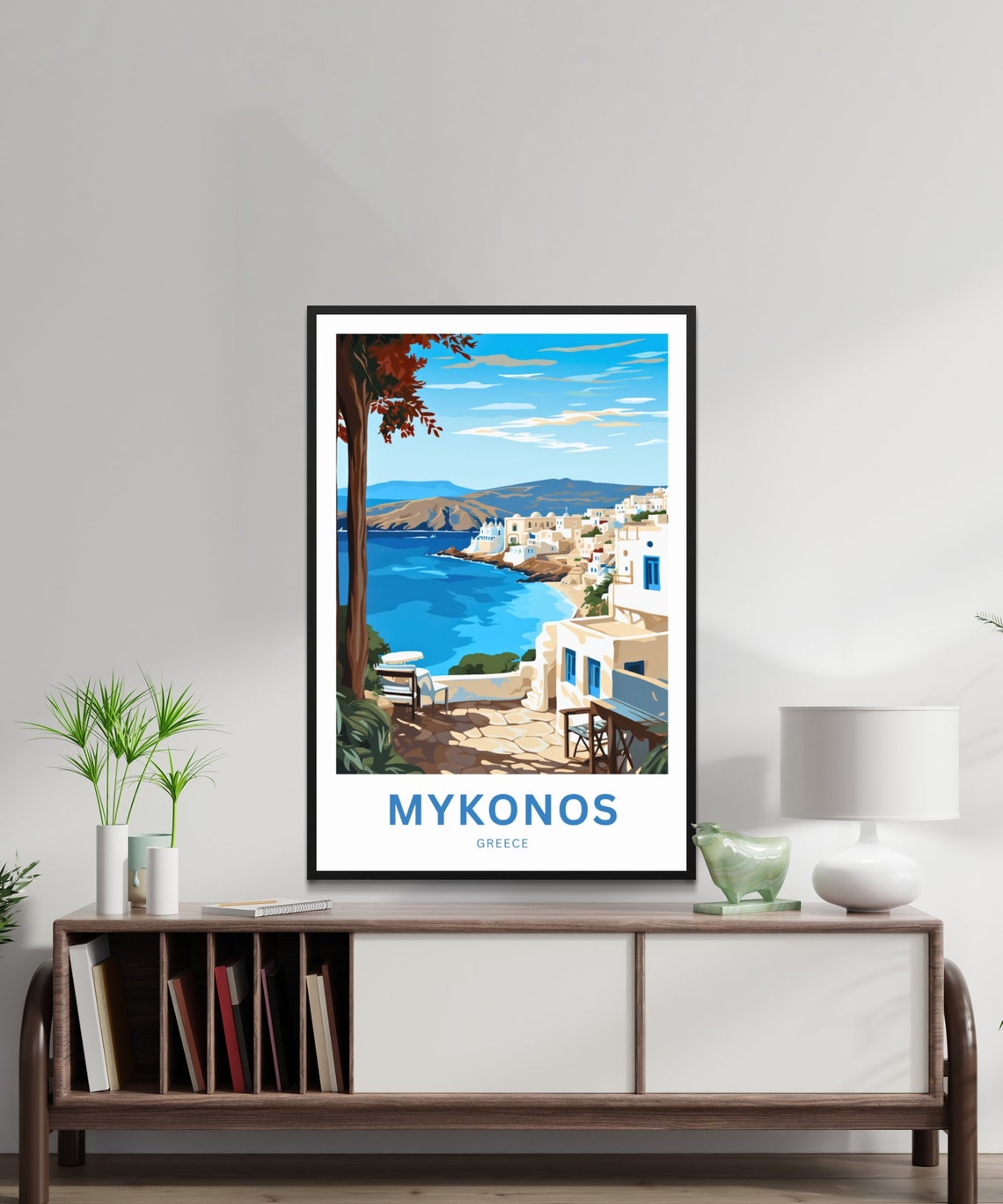 Mykonos Greece Coastal Village Personalized Custom Travel Poster - Image 2