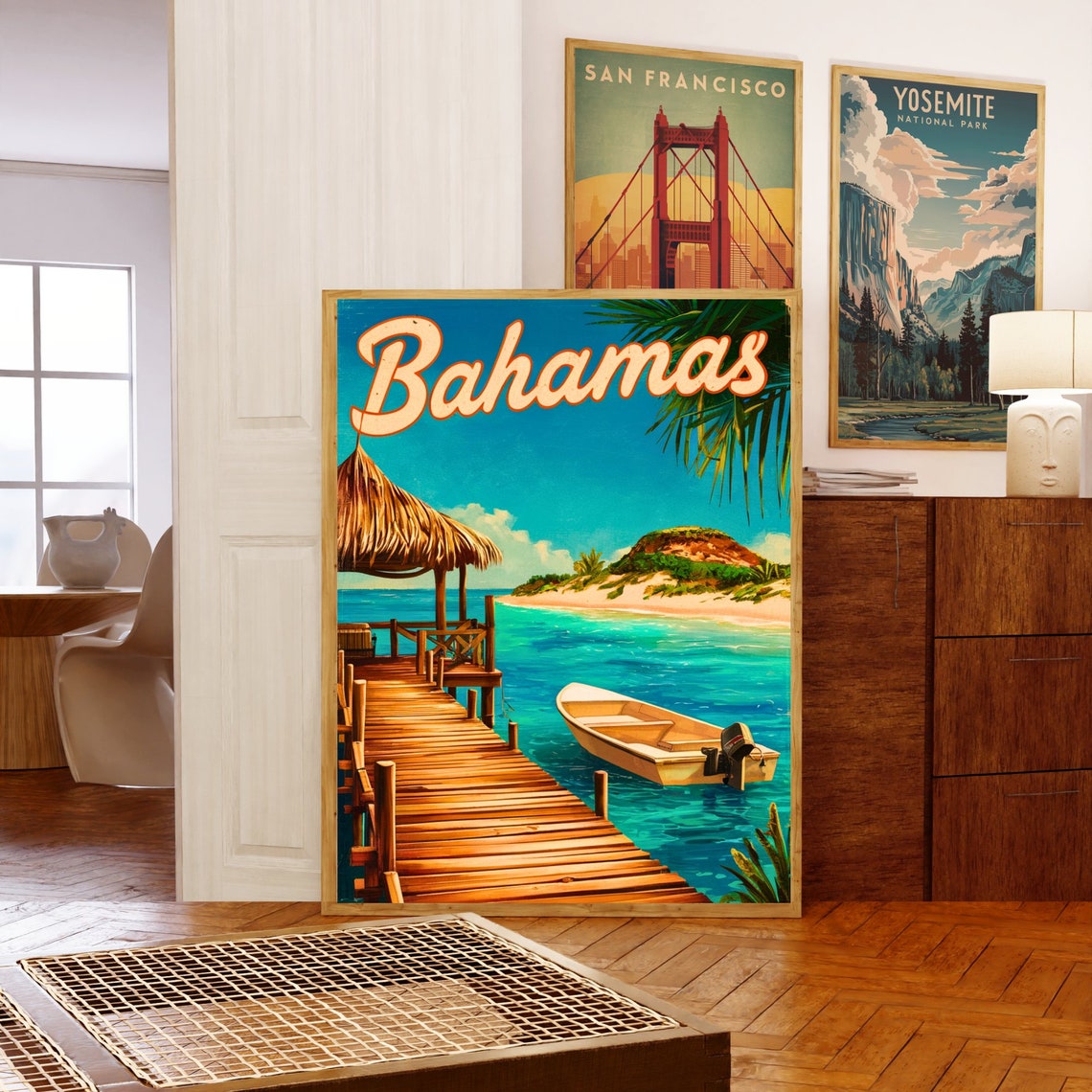 Bahamas Vintage Travel Poster Bahamas Print Caribbean Wall Art Framed Gift Caribbean Present - Image 5
