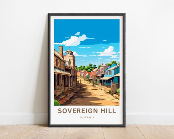 Sovereign Hill Travel Print Poster Australia Wall Art Framed Present Gift