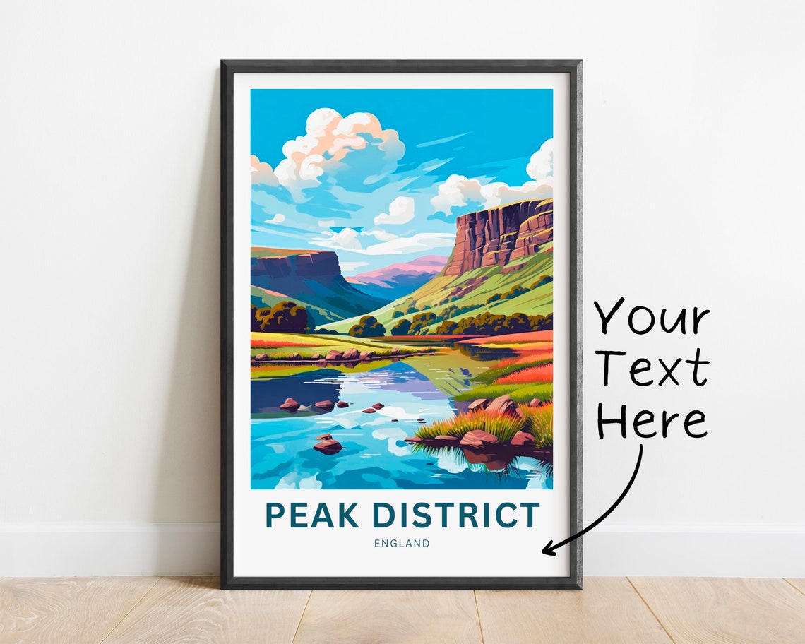 Peak District Valley River Cliffs Countryside England Poster