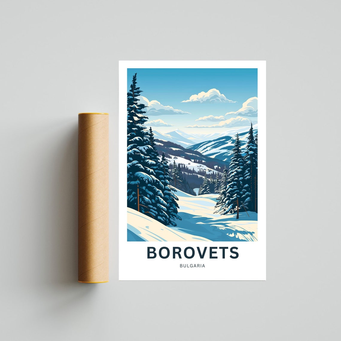 Borovets Bulgaria Winter Pine Valley Quiet Personalized Poster - Image 4