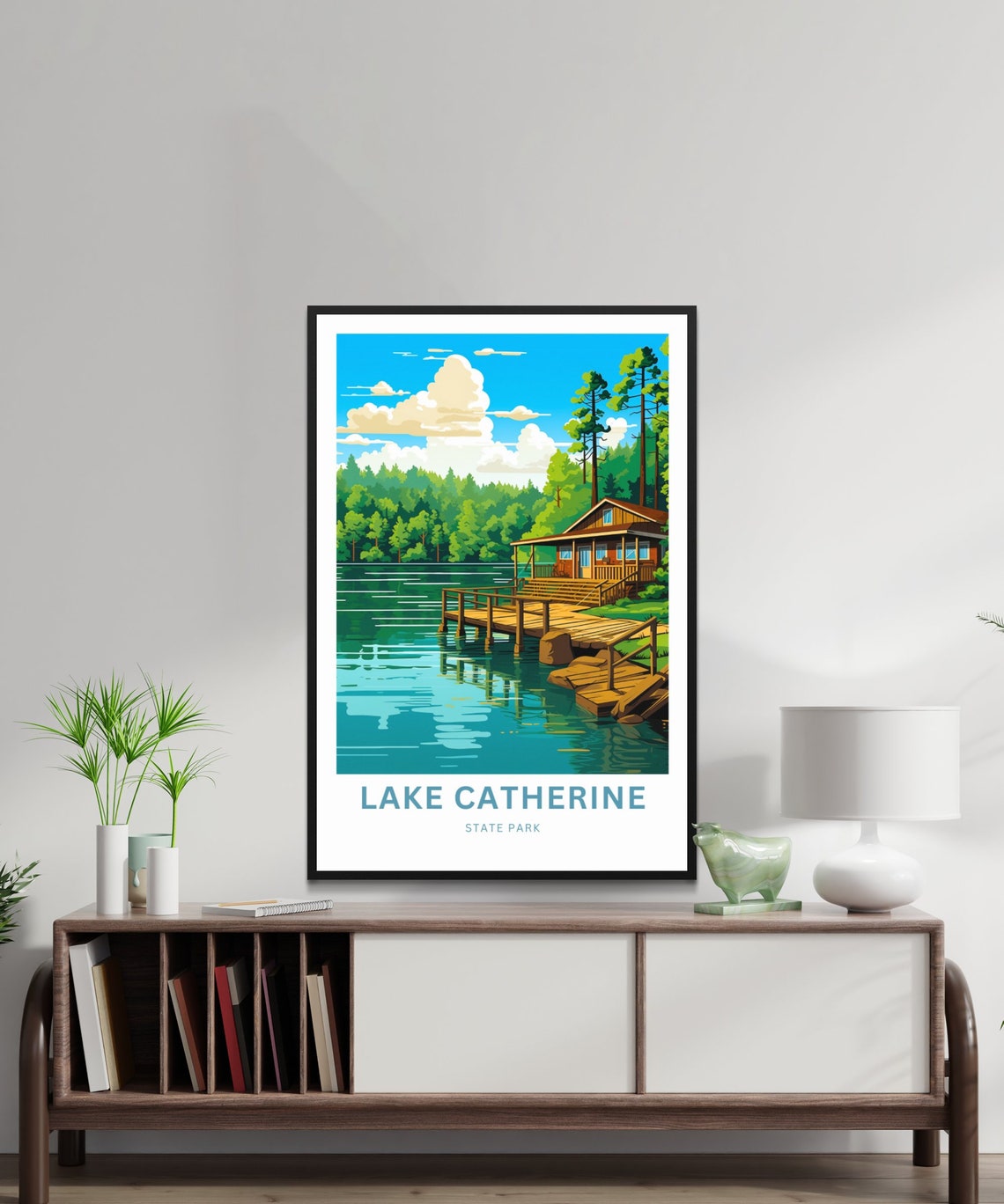 Personalized Lake Catherine State Park Lakeside Cabin Travel Poster - Image 2
