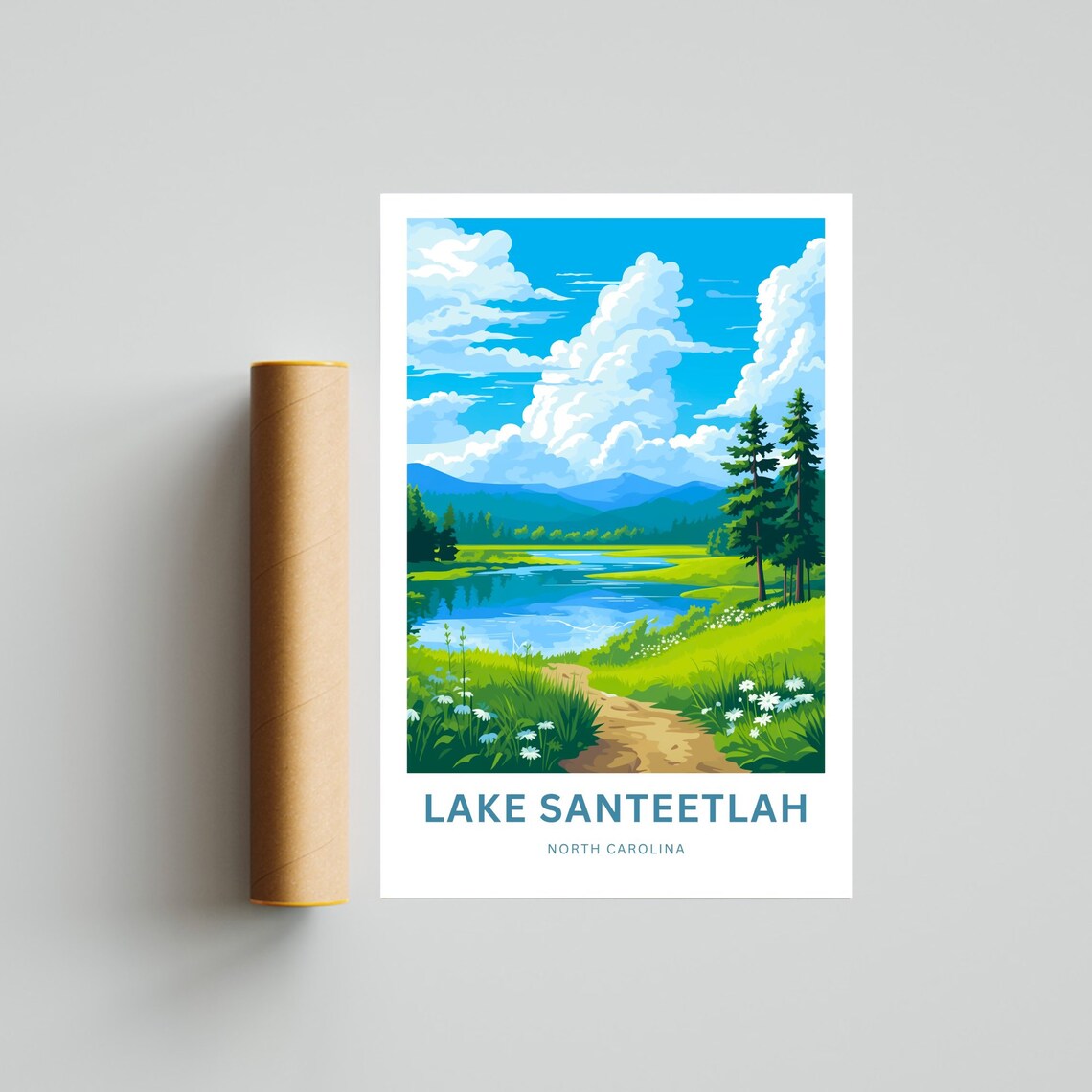 Lake Santeetlah North Carolina Trail Wildflowers Shore Travel Poster - Image 2