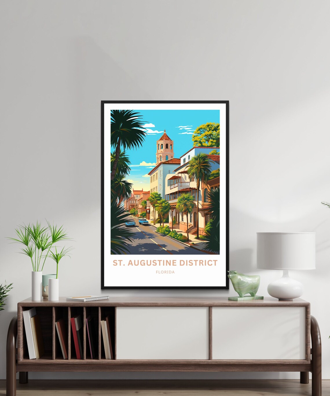St. Augustine District Florida Historic Street Vintage Travel Poster - Image 2