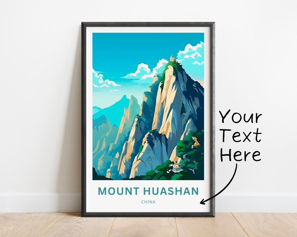 Personalized Mount Huashan China Granite Peaks Custom Travel Poster