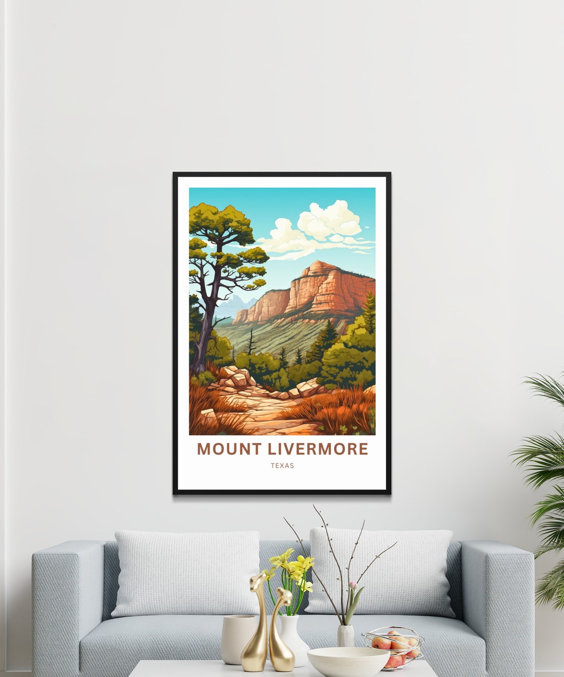 Mount Livermore Texas Red Rock Cliff Personalized Travel Poster - Image 4