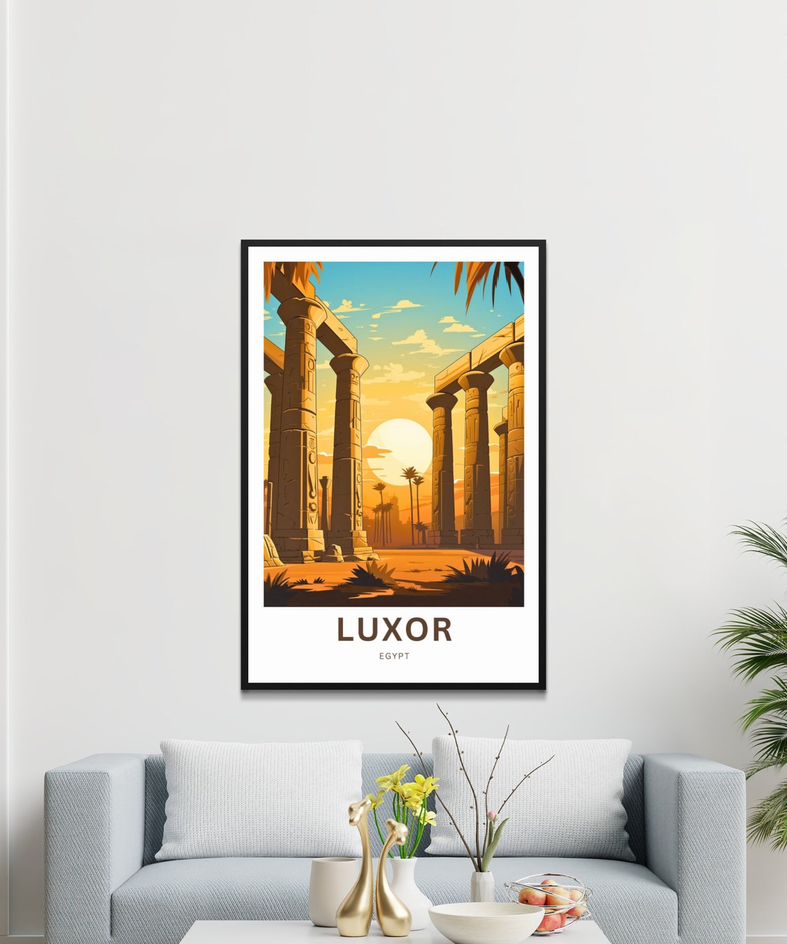 Luxor Travel Print Luxor Poster Egypt Wall Art Framed Present Gift Egypt Present Egypt Decor Custom Text Personalized - Image 3