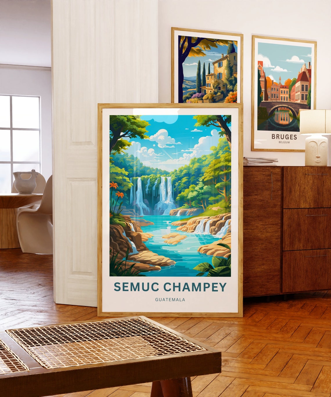 Personalized Semuc Champey Guatemala Waterfall Vintage Travel Poster - Image 5