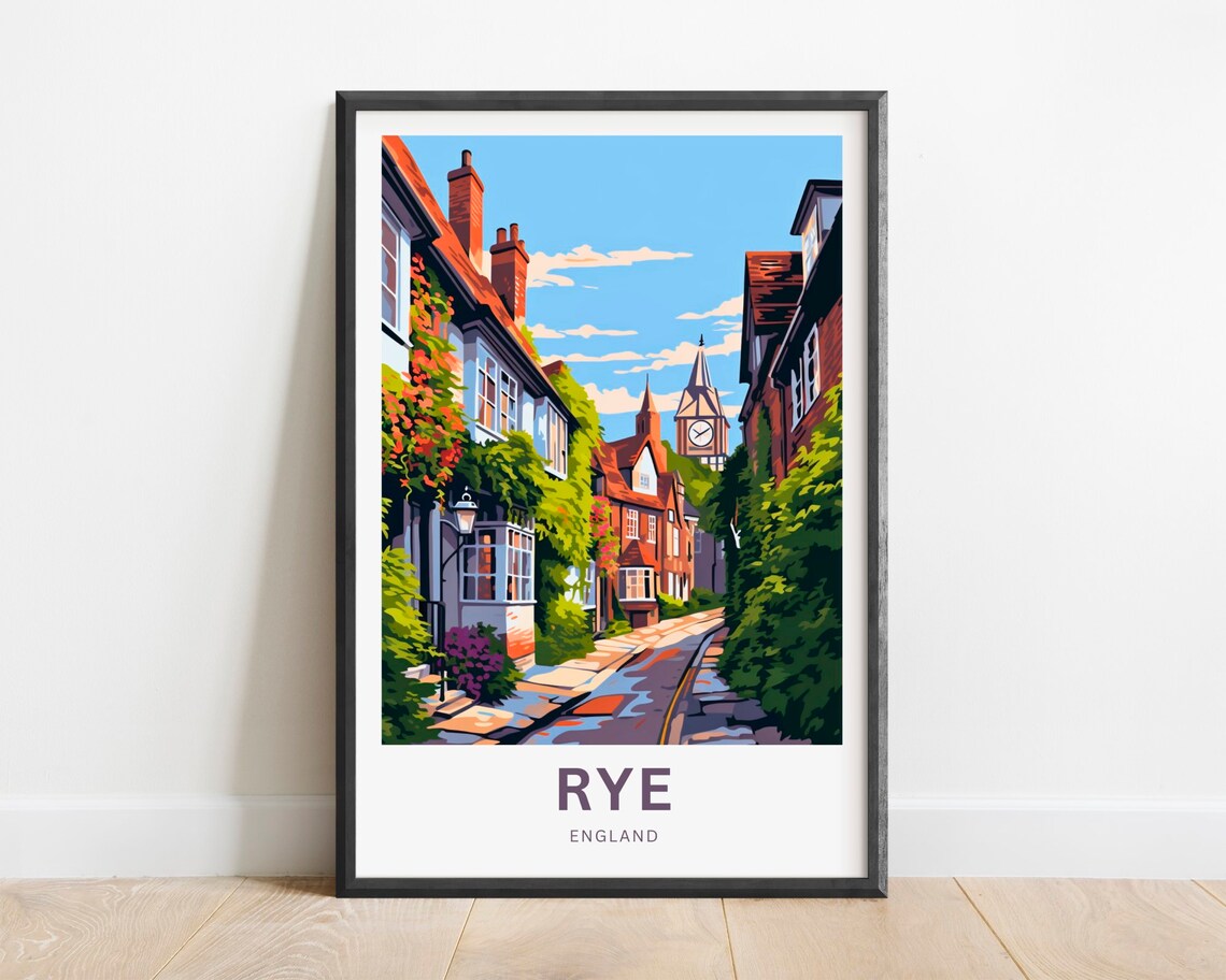 Rye Travel Poster, England Travel Art Print