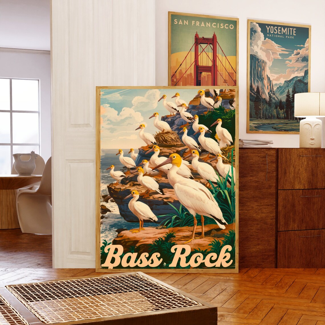 Bass Rock Scotland White Seabird Colony Vintage Travel Poster - Image 5