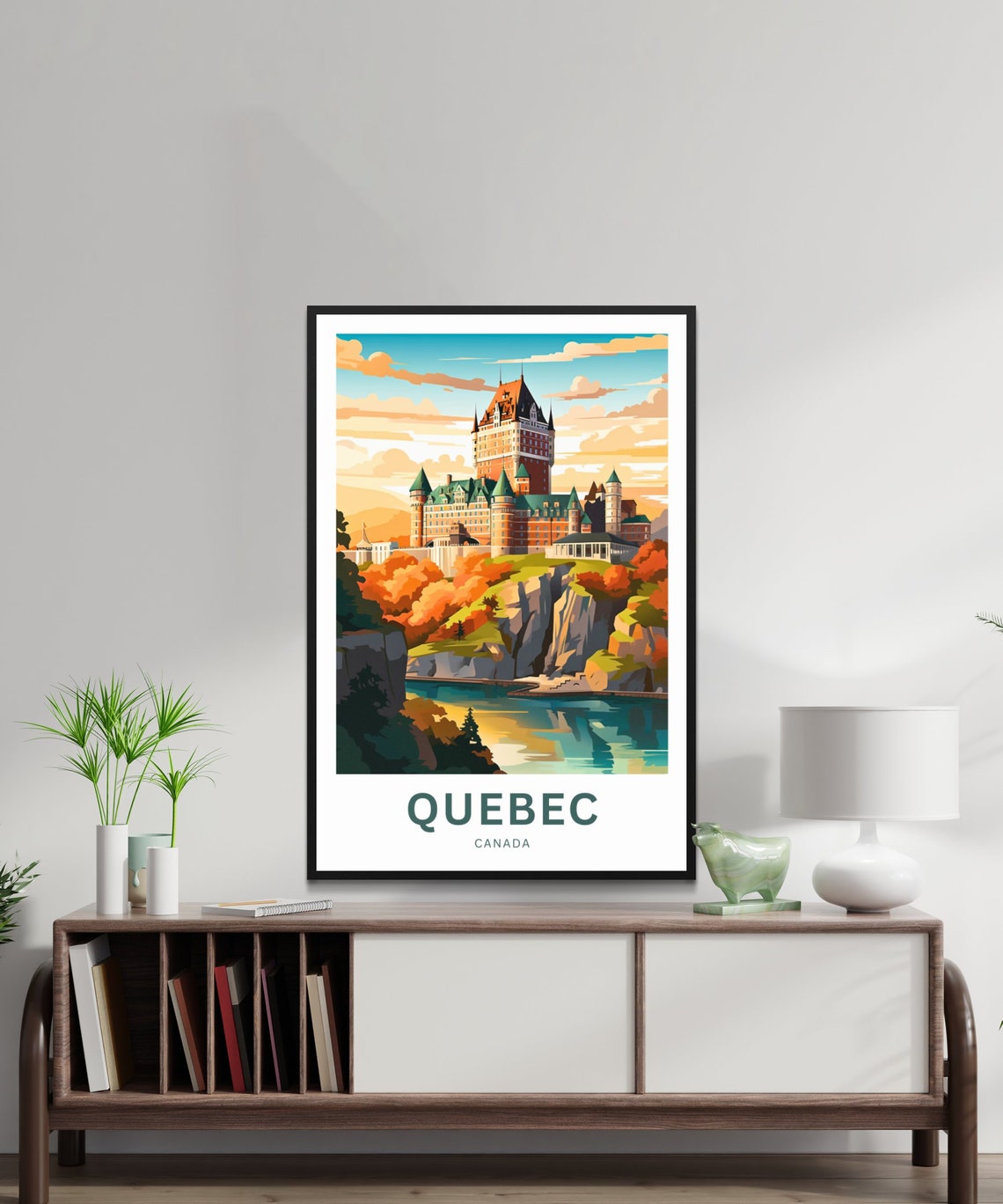 Chateau Frontenac Quebec Cliff Personalized Custom Text Canada Poster - Image 2