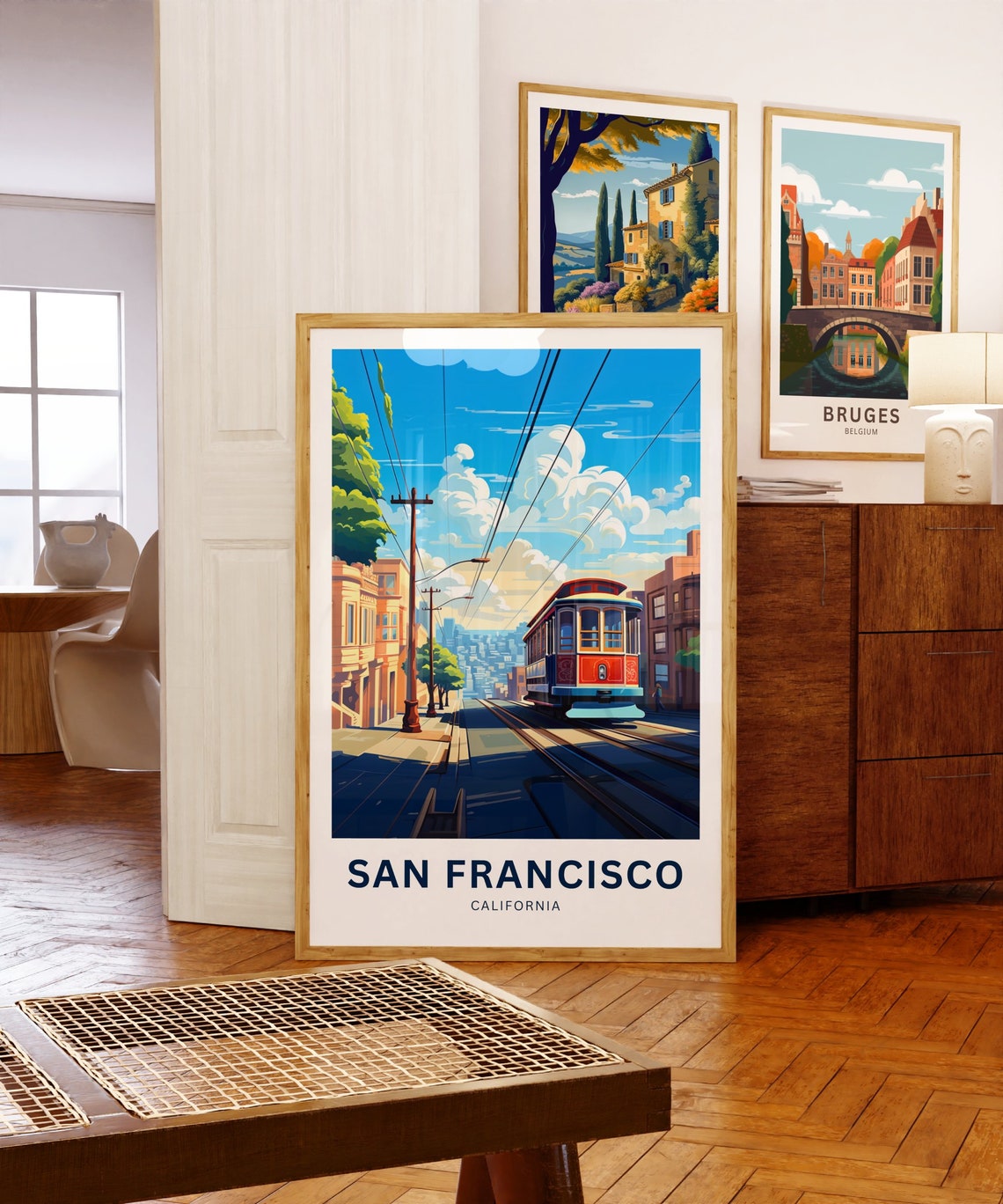 San Francisco California Cable Car City Personalized Art Poster - Image 5
