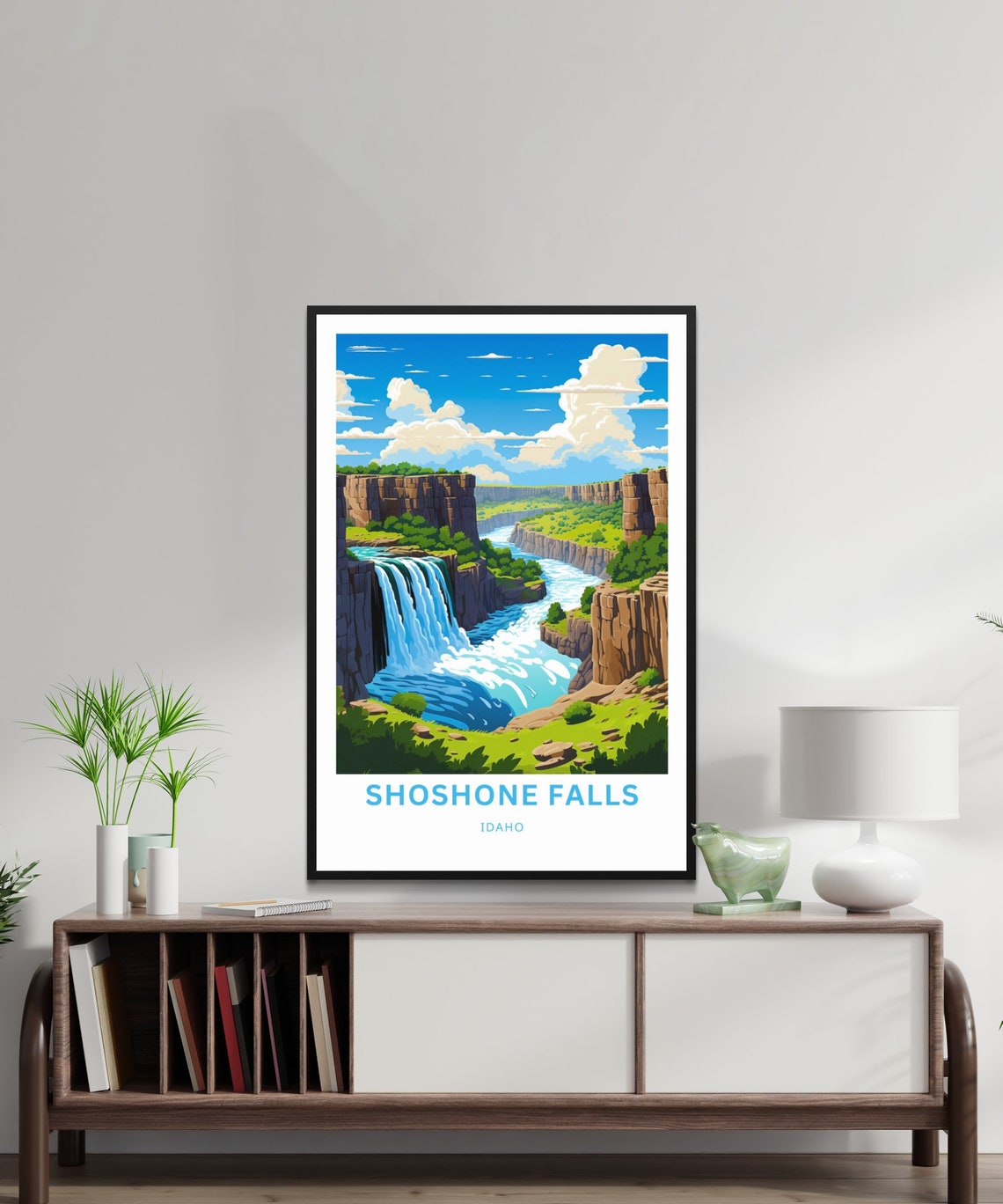 Shoshone Falls Idaho Travel Poster Waterfall Canyon River Art - Image 2