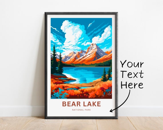 Personalized Bear Lake Travel Print Bear Lake Poster Colorado Wall Art Framed Present Gift Colorado Present