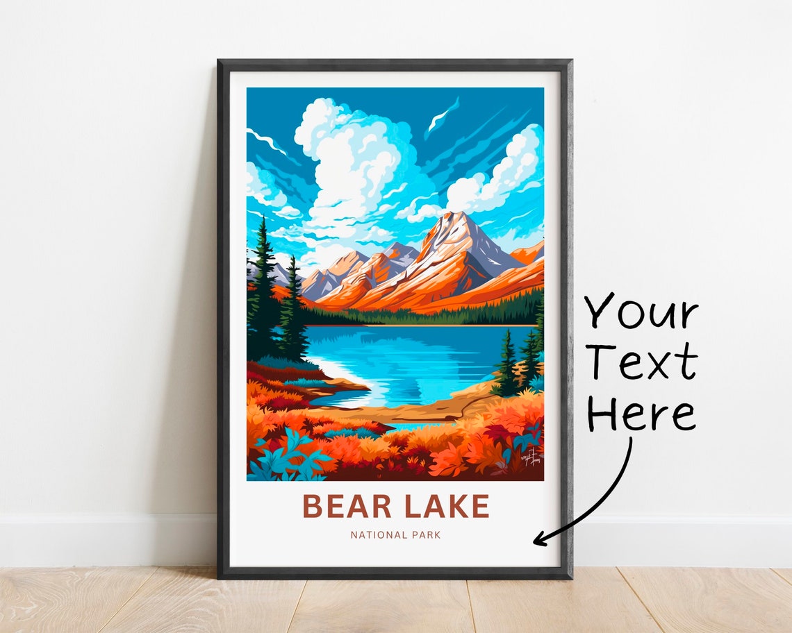 Personalized Bear Lake Travel Print Bear Lake Poster Colorado Wall Art Framed Present Gift Colorado Present