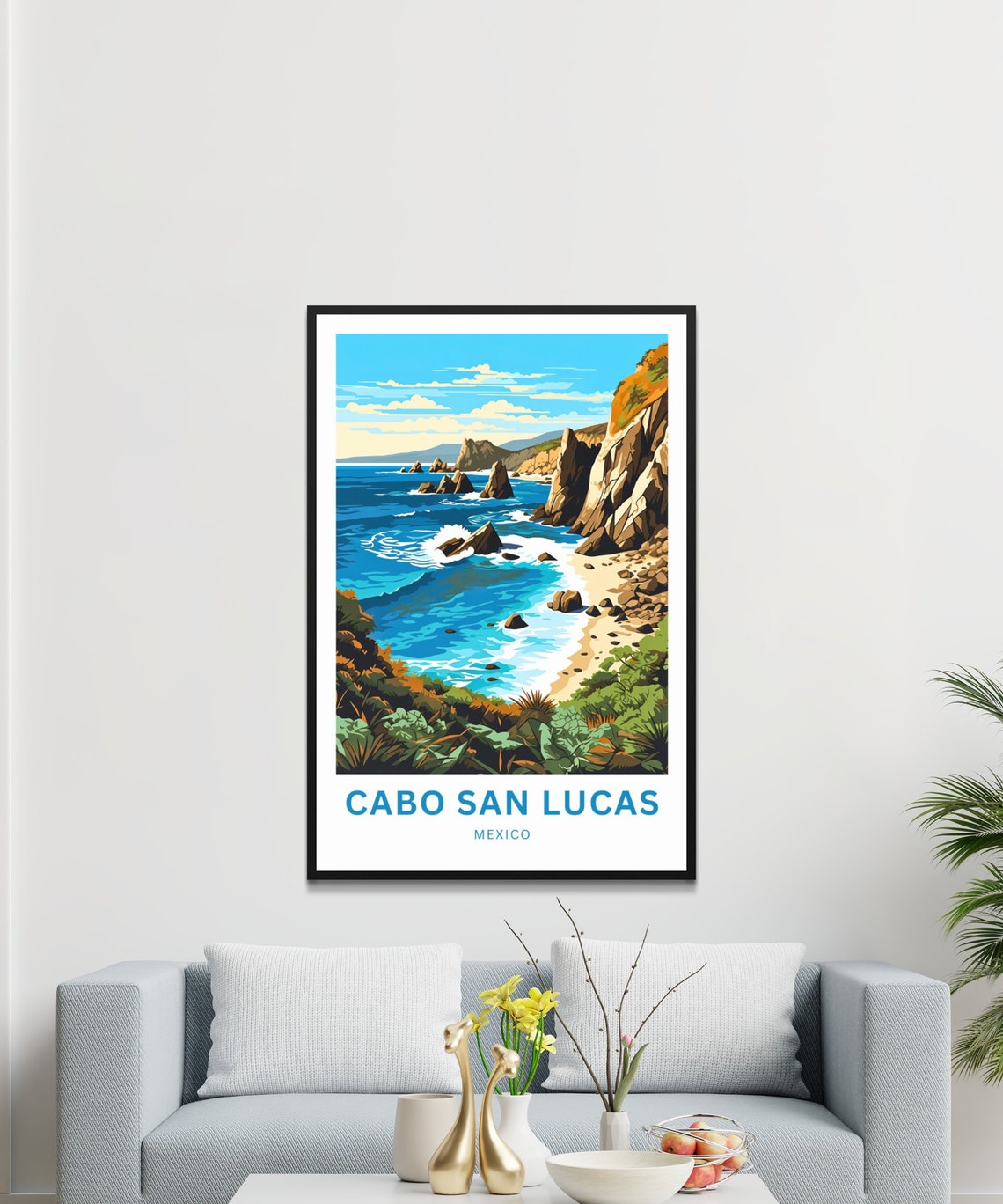 Cabo San Lucas Travel Print Cabo San Lucas Poster Mexico Wall Art Framed Present Gift Baja California Peninsula Present - Image 4