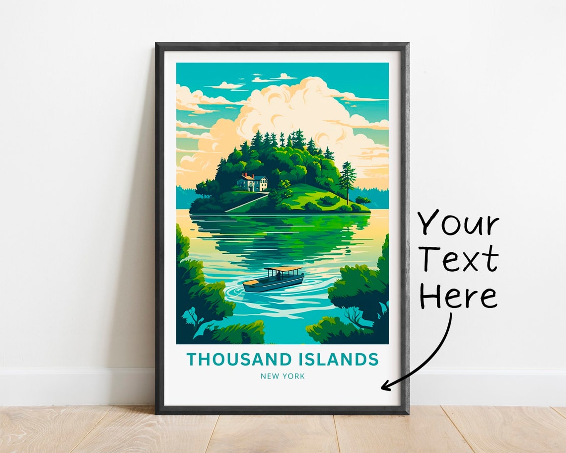 Personalized Thousand Islands New York Boat Island Travel Poster